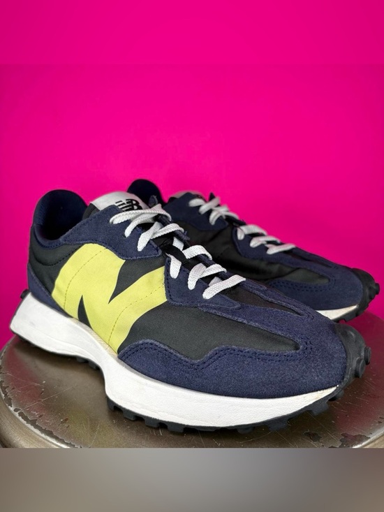 New Balance Shoes - New Balance 327 Eclipse First Light Navy Blue Suede Black Nylon Sneaker US 7